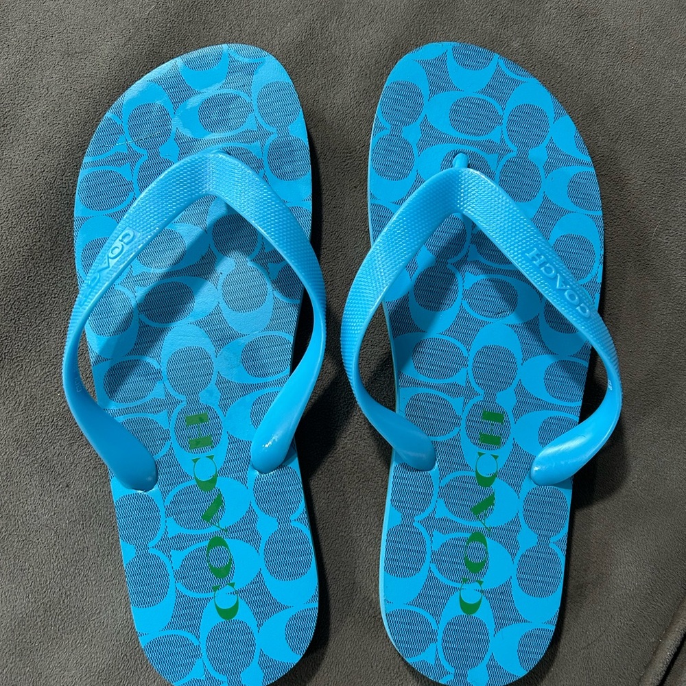 Coach women’s Blue Flip Flops, size 7-8